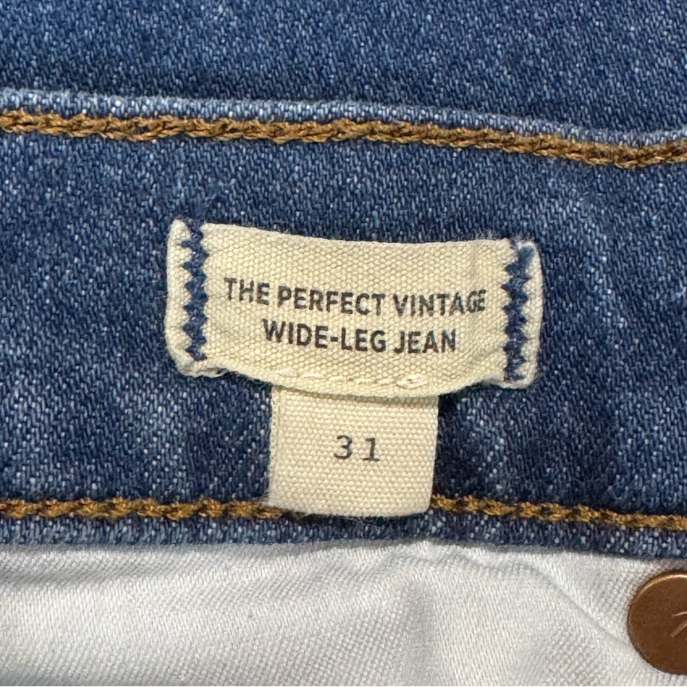 Madewell Jeans Women 31 Blue Perfect Vintage Wide Leg High Waist Stretch Denim - Picture 4 of 11